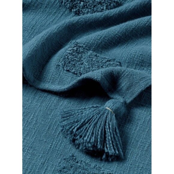Threshold Dark Teal End of Bed Tufted Oversized Throw Accent Blanket 60" x 80" - Picture 4 of 7
